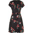 Bonprix Sukienka shirtowa czarno-malinowy w kwiaty