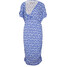 Bonprix Sukienka ciążowa i do karmienia piersią, z marszczeniem błękit kamieni szlachetnych - biały w graficzny wzór