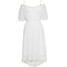 Bonprix Sukienka cold-shoulder z koronką biały
