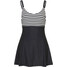 Bonprix Sukienka kąpielowa shape, lekki stopień modelowania sylwetki czarno-beżowy w paski