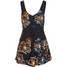 Bonprix Sukienka kąpielowa shape, średni stopień modelowania sylwetki czarno-pomarańczowo-turkusowy z nadrukiem