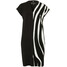 Bonprix Sukienka shirtowa czarno-biały z nadrukiem