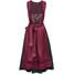 Bonprix Sukienka ludowa z haftowanym fartuchem z satyny (2 części) magenta - wzorzysty