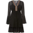 Bonprix Sukienka z siatkowego materiału z koronkową tasiemką czarny