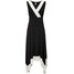 Bonprix Sukienka midi z szeroką częścią spódnicową czarno-biel wełny