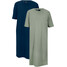 Bonprix Sukienka shirtowa oversized (2 szt.) ciemnoniebieski + zieleń trawy morskiej