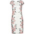 Bonprix Sukienka koronkowa z nadrukiem biel wełny - stary jasnoróżowy w kwiaty