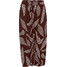 Bonprix Spódnica maxi z wiskozy brązowy ziemisty - biel wełny z nadrukiem