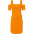 Bonprix Sukienka w prążek, z wycięciami, z bawełny organicznej pomarańczowy dyniowy