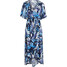 Bonprix Sukienka z wiskozy z nadrukiem ciemnoniebiesko-niebieski w graficzny wzór