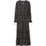 Bonprix Długa sukienka ze zrównoważonej wiskozy z nadrukiem czarny w kwiaty
