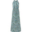 Bonprix Długa sukienka z nadrukiem i koronką jasnoniebieski w deseń paisley