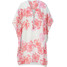Bonprix Sukienka tunikowa plażowa jasny miętowy -różowy w kwiaty