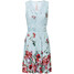 Bonprix Sukienka jasnoniebiesko-czerwony w roślinny wzór