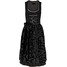 Bonprix Sukienka ludowa z fartuchem z cekinami (2 części) czarny wzorzysty