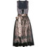 Bonprix Sukienka w ludowym stylu w cętki leoparda czarny z nadrukiem