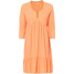 Bonprix Sukienka z krepy z dżerseju, z falbanami kremowy pomarańczowy