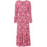 Bonprix Sukienka midi różowy - paisley
