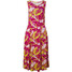 Bonprix Sukienka midi z wpuszczanymi kieszeniami, ze zrównoważonej wiskozy fioletowa orchidea w kwiaty