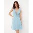 Mohito Błękitna sukienka mini z rozkloszowanym dołem 0799X-50X