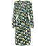 Bonprix Sukienka szmizjerka z wiązanym paskiem biało-niebieski dżins - czarny - zielony sosnowy - żółty kukurydziany z nadrukiem