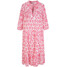 Bonprix Długa sukienka z bawełny kreszowanej z kieszeniami biel wełny - jasnoróżowy - różowy pinklady - paisley