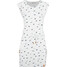 Bonprix Sukienka shirtowa z rękawami motylkowymi i nadrukiem biel wełny z nadrukiem