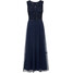 Bonprix Długa sukienka z aplikacją z perełek ciemnoniebieski