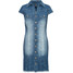Bonprix Sukienka dżinsowa mini z guzikami niebieski denim