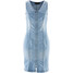 Bonprix Sukienka dżinsowa z zamkiem niebieski bleached