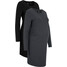 Bonprix Sukienka shirtowa ciążowa (2 szt.) antracytowy melanż + czarny