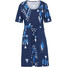 Bonprix Sukienka bawełniana z dżerseju ciemnoniebieski w graficzny wzór