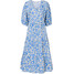 Bonprix Długa sukienka niebiesko-jasny piaskowy w kwiaty