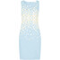 Bonprix Sukienka ołówkowa z nadrukiem jasnoniebiesko-biel wełny