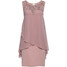 Bonprix Sukienka z dżerseju i szyfonu różowobrązowy