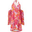 Bonprix Sukienka dżinsowa z dekoltem halter różowo-jasny pomarańczowy - biały z nadrukiem