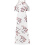 Bonprix Długa sukienka z siatkowego materiału z nadrukiem biel wełny w kwiaty
