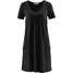Bonprix Krótka sukienka z dżerseju ze zrównoważonej wiskozy, krótki rękaw czarny