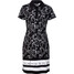 Bonprix Sukienka shirtowa polo z napisem czarno-biały