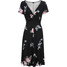 Bonprix Sukienka z dżerseju ze zrównoważonej wiskozy czarny w kwiaty