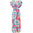 Bonprix Długa sukienka z batikowym nadrukiem niebiesko-różowy z nadrukiem