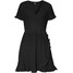 Bonprix Sukienka shirtowa z założeniem kopertowym czarny