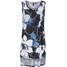Bonprix Sukienka plażowa ze zrównoważonej wiskozy niebiesko-czarno-kremowy w roślinny wzór