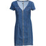 Bonprix Sukienka dżinsowa z zamkiem, z poliestru z recyklingu niebieski denim