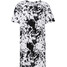 Bonprix Sukienka shirtowa z batikowym nadrukiem, z bawełny organicznej biało-czarny z nadrukiem