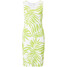 Bonprix Sukienka shirtowa zielony limonkowy/biały