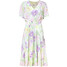 Bonprix Sukienka midi z wiskozy, z przeszyciem cienkimi gumkami i kieszeniami biały w kwiaty