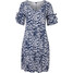 Bonprix Sukienka shirtowa ze zrównoważonej wiskozy ciemnoniebiesko-biały