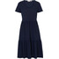 Bonprix Sukienka shirtowa w strukturalny wzór ciemnoniebieski