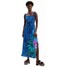 Desigual Sukienka średniej długości z falbankami i nadrukiem w tropikalny deseń 23SWMW115000